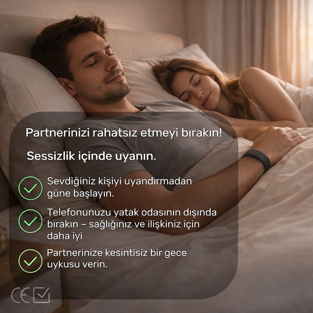Sessiz Titreşimli Akıllı Bileklik – Ağır Uyuyanlar İçin Etkili ve Partner Dostu Alarm